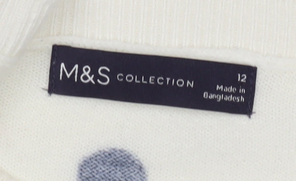 Womens UK Size 12 Marks and Spencer White Pullover Jumper