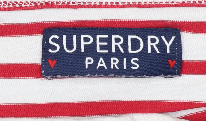 Womens UK Size 12 Superdry Red Basic T-Shirt