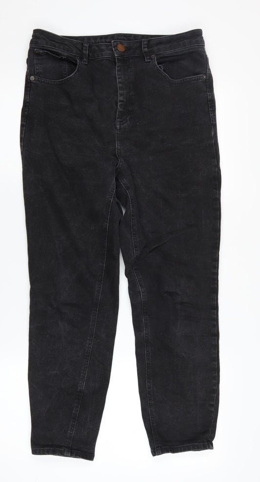 Additional front view of ASOS Women's Black Straight Jeans -, size 30, Regular