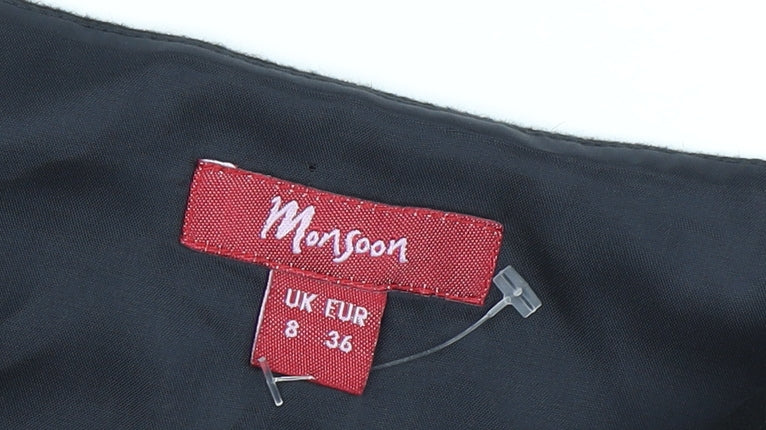 Monsoon Women's Black Knee Length Shift Dress Size 8