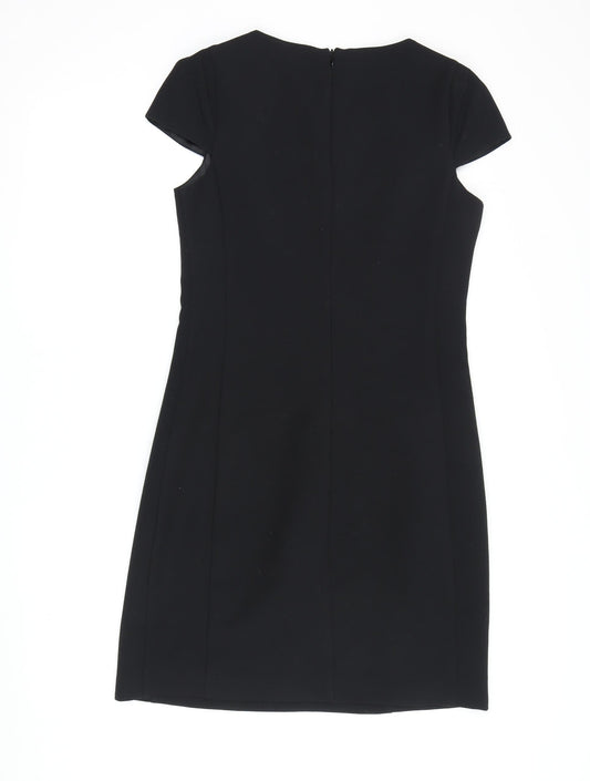 Oasis Women's Black Beaded Collar Sheath Dress - Size 8