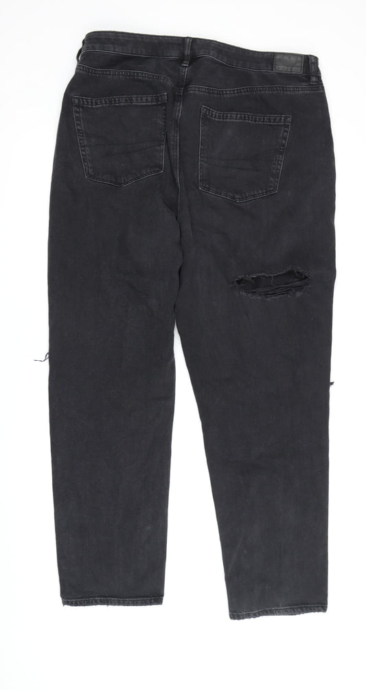 American Eagle Men’s Black Distressed Straight Jeans