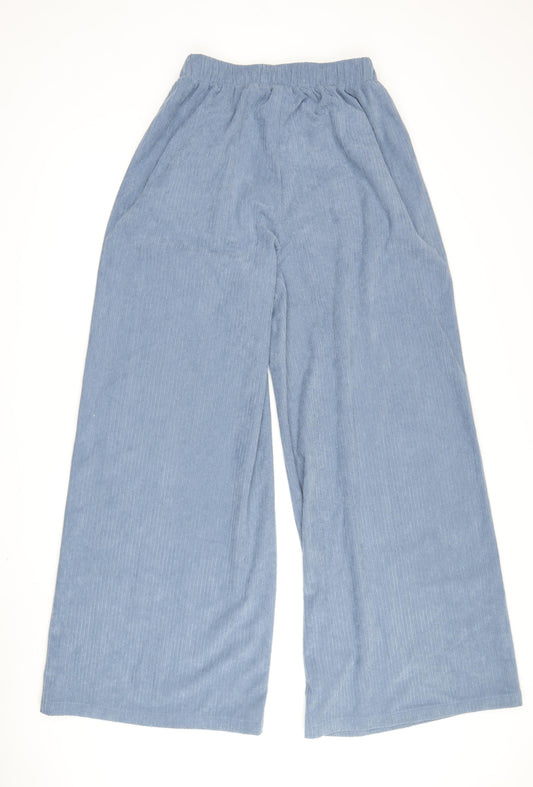 Womens UK Size S Missguided Relaxed Fit Wide-Leg Blue Trousers