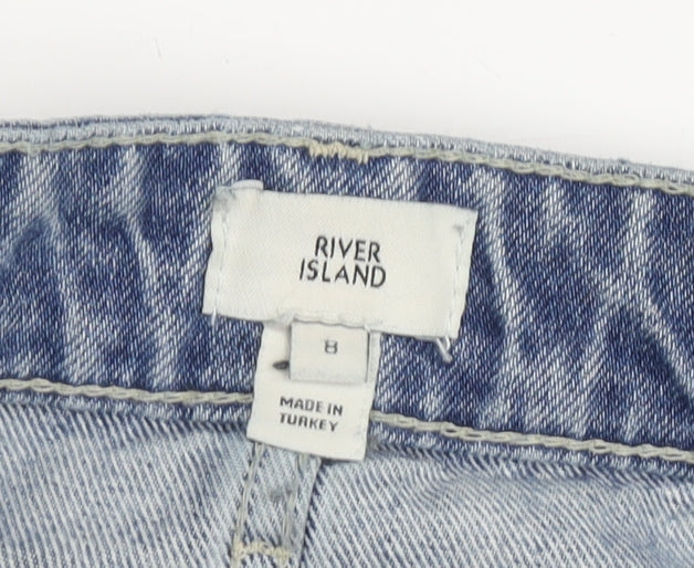 Womens UK Size L River Island Relaxed Fit Mom Blue Jeans