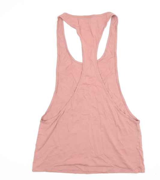 ASOS Men's Pink Tank Top S Scoop Neck Basic Fit