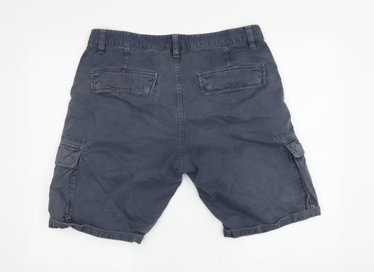 Gant Men's Blue Cargo Shorts, Size 32, Casual Comfort