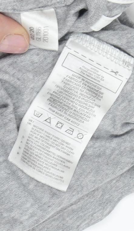 Womens UK Size L adidas Grey Cropped T-Shirt