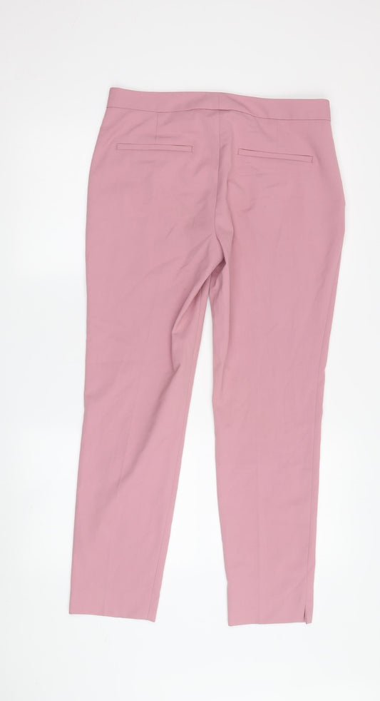 Zara Women's Pink Dress Pants - Size 8, Elegant Spring Style