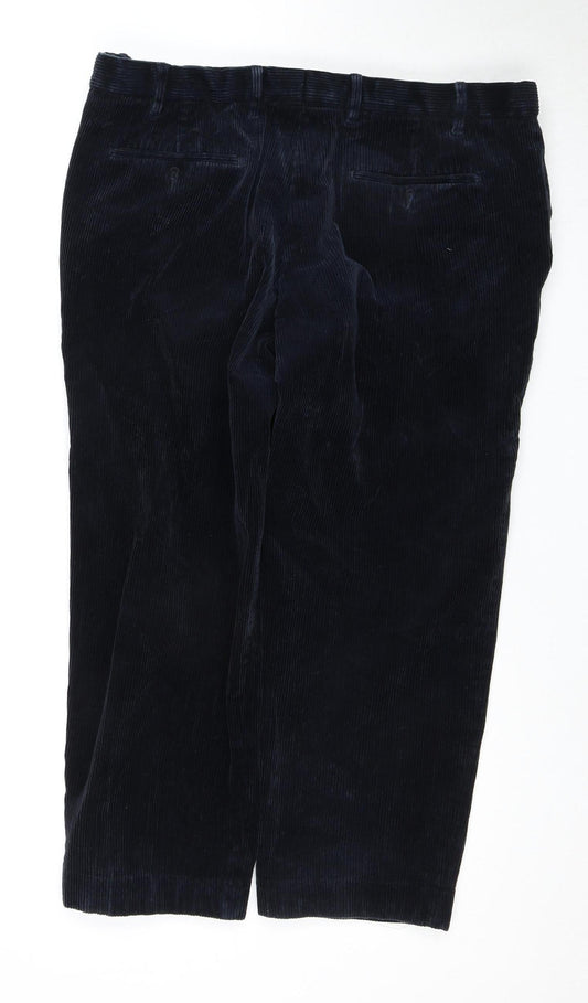 Marks and Spencer Men's Navy Corduroy Trousers Size 38