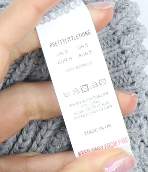 Womens UK Size S PRETTYLITTLETHING Grey Pullover Jumper