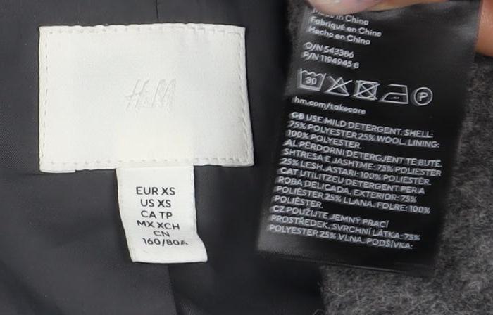 H&M Grey Women's XS Blazer - Classic One-Button Style