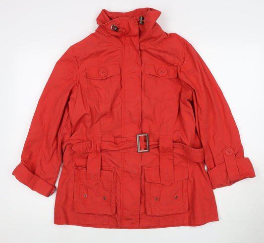 Womens UK Size 14 Marks and Spencer Red Belted