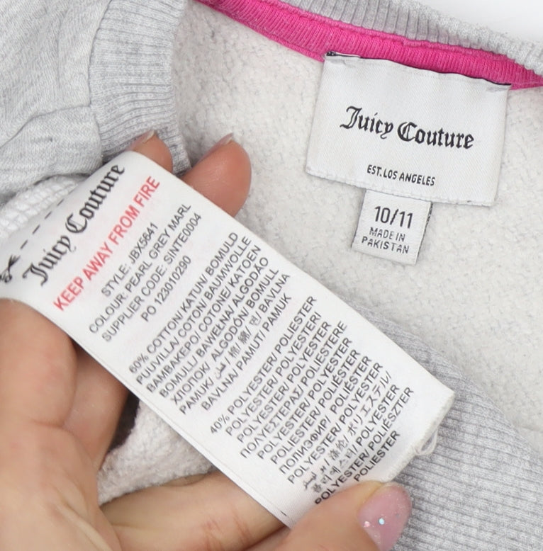 Juicy Couture Grey Sweatshirt Dress for Girls in Size 11 Years