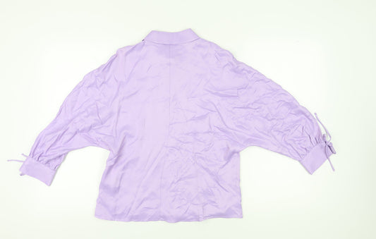Womens UK Size XS Zara Purple Basic Blouse