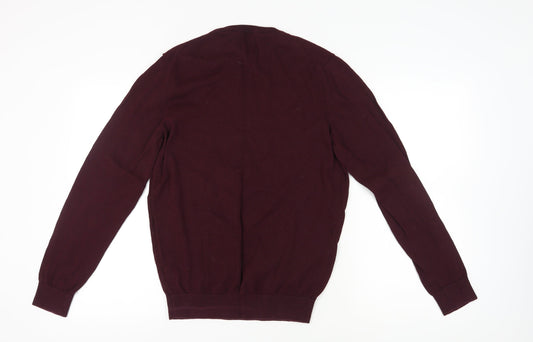 Farah Men's Burgundy Red Cotton Pullover Jumper L