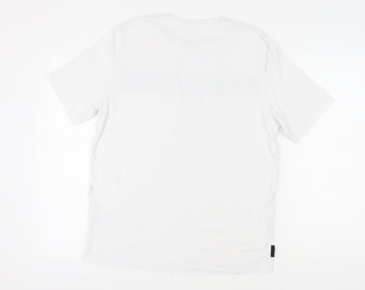 Voi Jeans Men's White Logo T-Shirt, Size L, Cotton