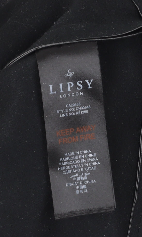 Womens UK Size 6 Lipsy Black T-Shirt