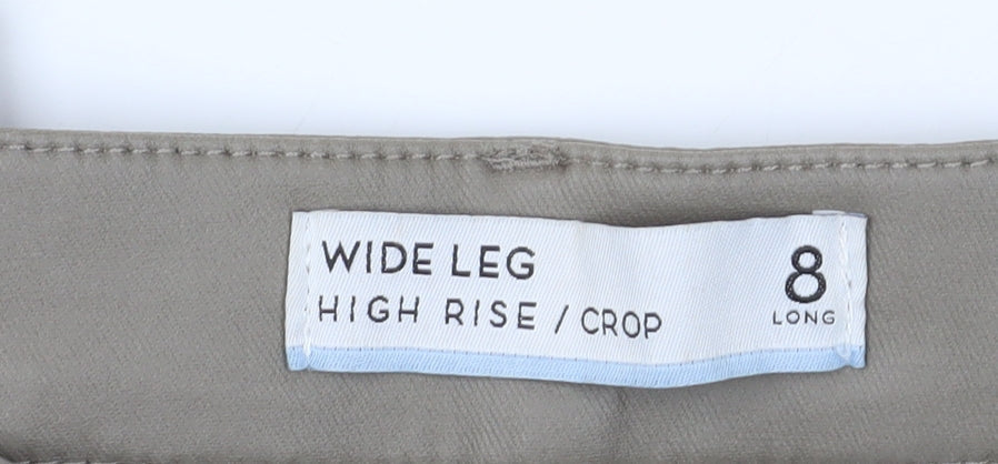 Womens UK Size 8L NEXT Relaxed Fit Cropped Beige Trousers