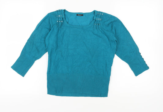 Womens UK Size 10 Roman Blue Pullover Jumper