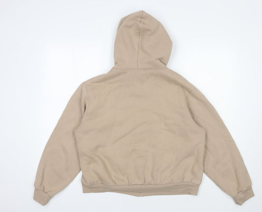 Hollister Women's Beige Full Zip Hoodie Medium