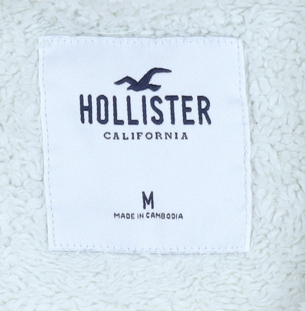 Hollister Women's Beige Full Zip Hoodie Medium