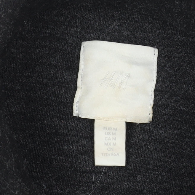 H&M Unisex Black Wool Blend Mid-Length Jacket, M