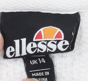 Ellesse Women's White Fleece Hoodie UK 14 - New