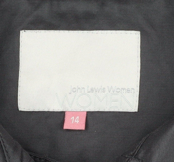 John Lewis Women Black Coat Size 14 Button Closure