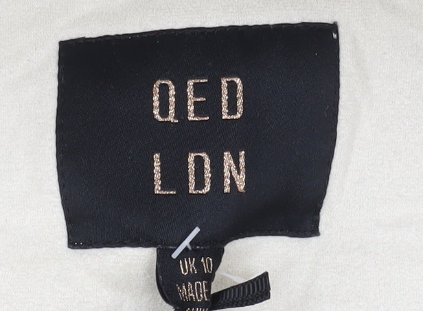 QED LDN Women's Ivory Fleece Jacket Size 10