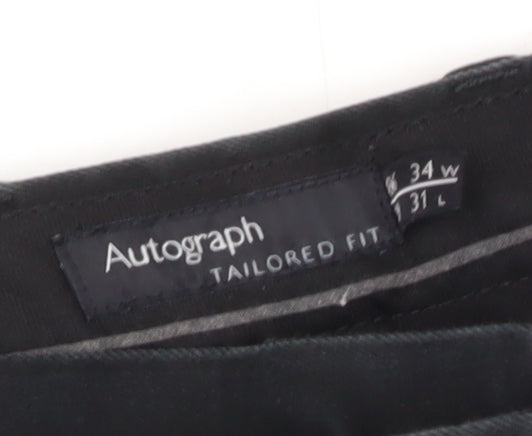 Marks and Spencer Men's Black Slim Trousers