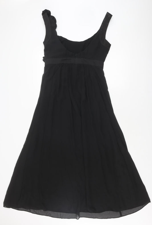 Next Women Black A-Line One Shoulder Dress, Size 12