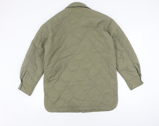 Womens UK Size 12 H&M Green Quilted Coat