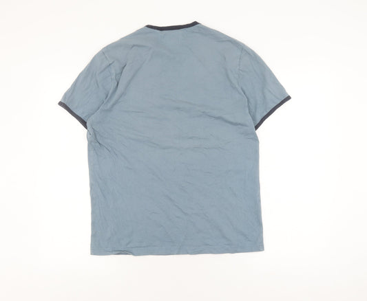 Original Penguin Men’s Blue Cotton Crew Neck T-Shirt - L