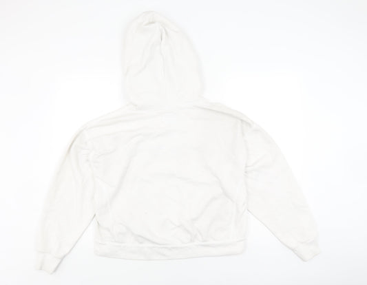 Abercrombie & Fitch Women White Hoodie L Pullover