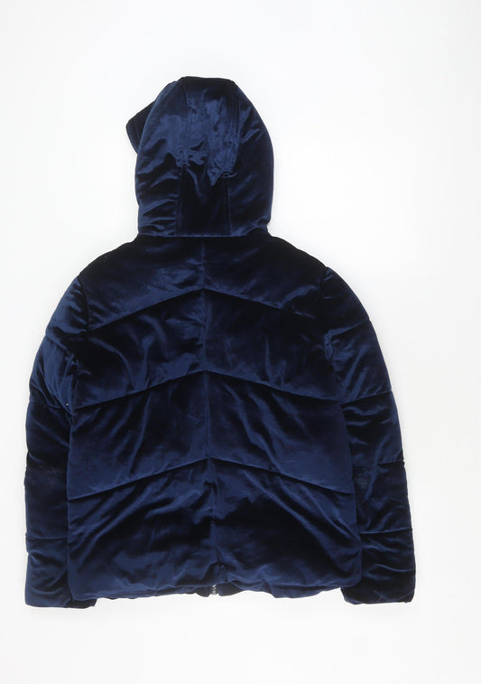 Quiz Women's Blue Puffer Jacket - Size 12