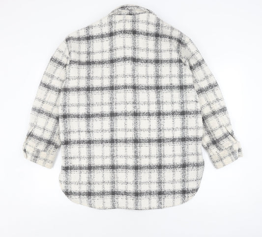 H&M Women's Multicoloured Check Basic Jacket, Size S