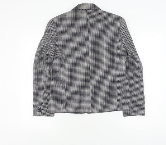 St Michael Women's Black Check Suit Jacket - Size 12