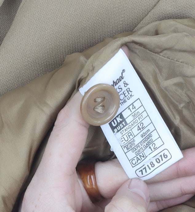 Marks and Spencer Women's Brown Blazer UK 14 Classic Fit