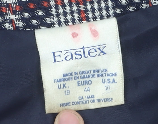 Eastex Women's Multicoloured Check Tweed Jacket, Size 18