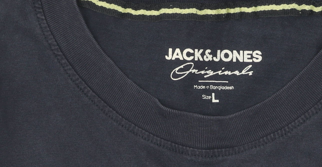 Mens UK Size L JACK & JONES Blue T-Shirt