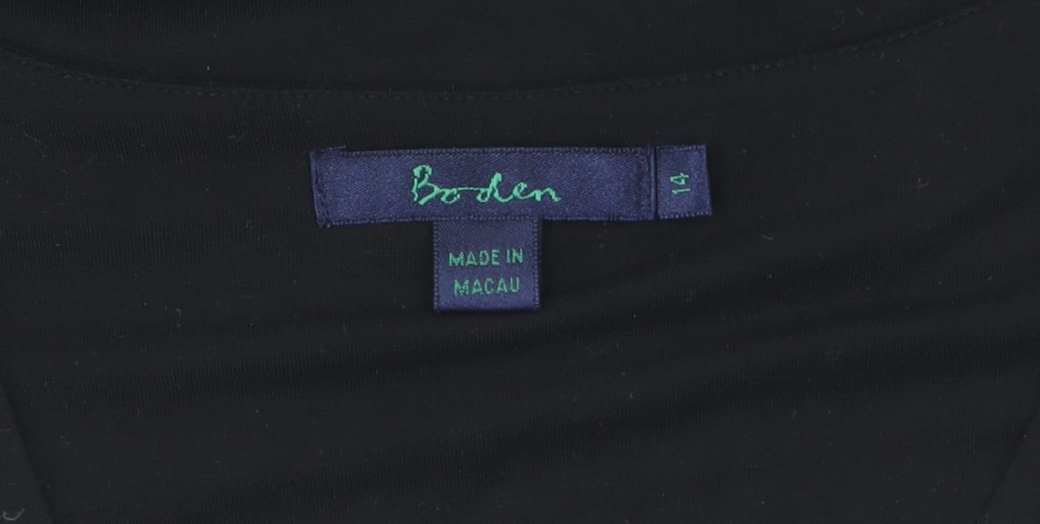 Boden Black 3/4 Sleeve V-Neck Women's Top Size 14