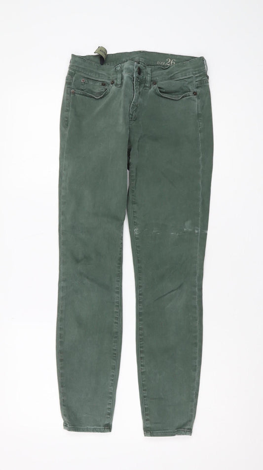 Womens UK Size 26 J.CREW Slim Fit Jegging Green Trousers