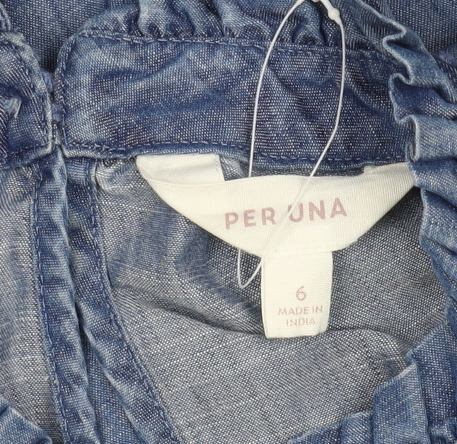 Per Una Women's Blue Chambray Shift Dress, Size 6