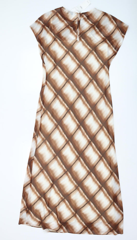 Marks and Spencer Women's Brown Shift Dress, Size 12