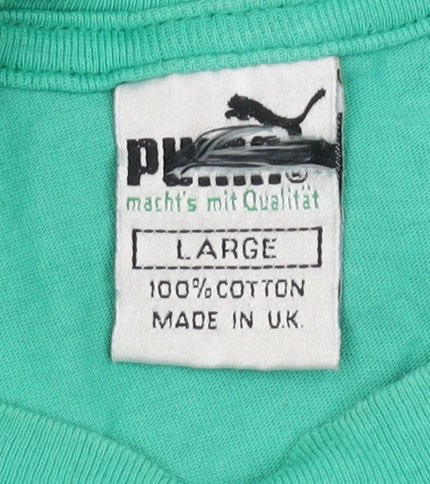 Puma Men's Green Logo T-Shirt L