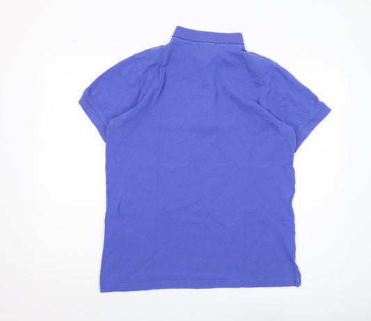 Lyle & Scott Men's Blue Polo Shirt, Size L, Logo Accent