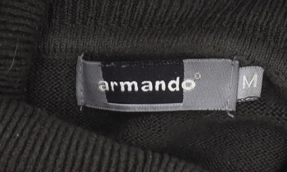 Armando Men's Black Roll Neck Pullover Jumper M