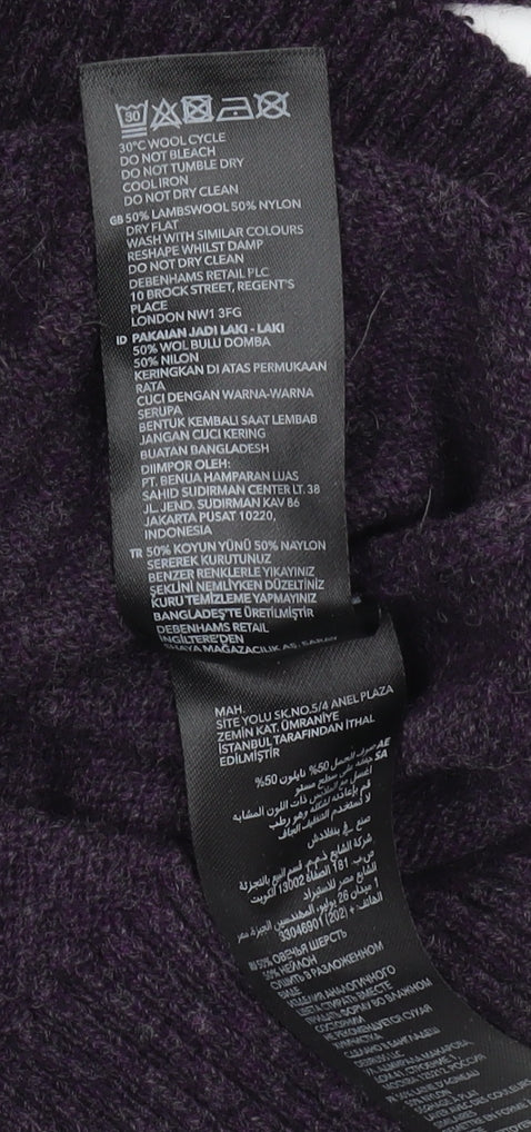 Debenhams Men's Purple Pullover Jumper Size M
