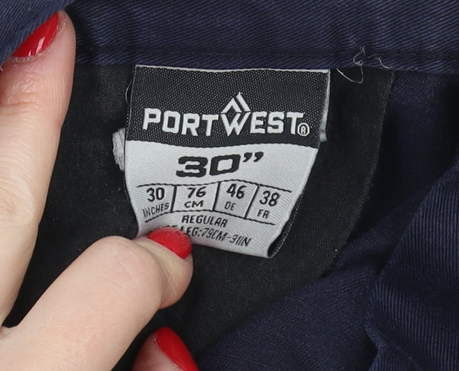 Portwest Men's Black Cargo Trousers 30 Regular Workwear