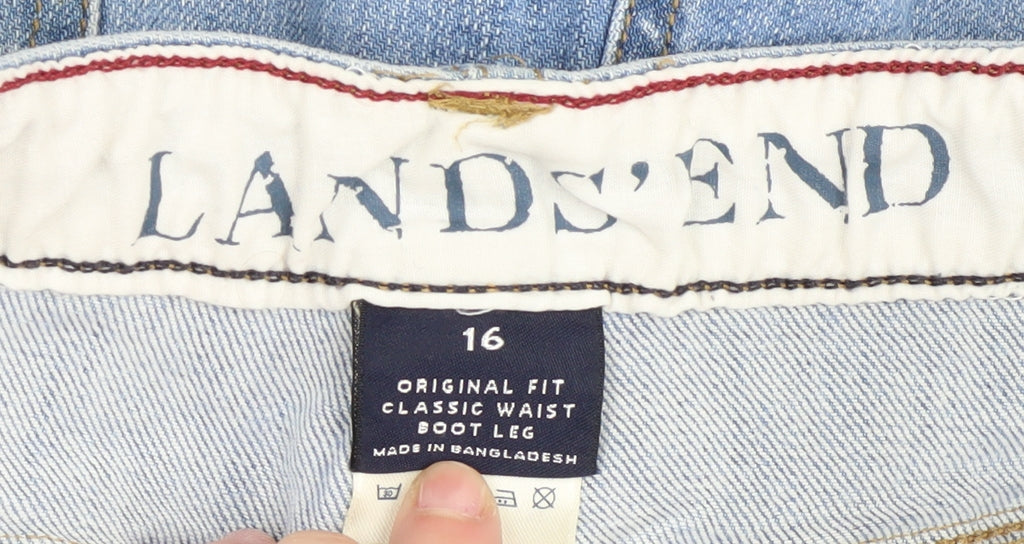 Lands' End Women's Blue Bootcut Jeans Size 16
